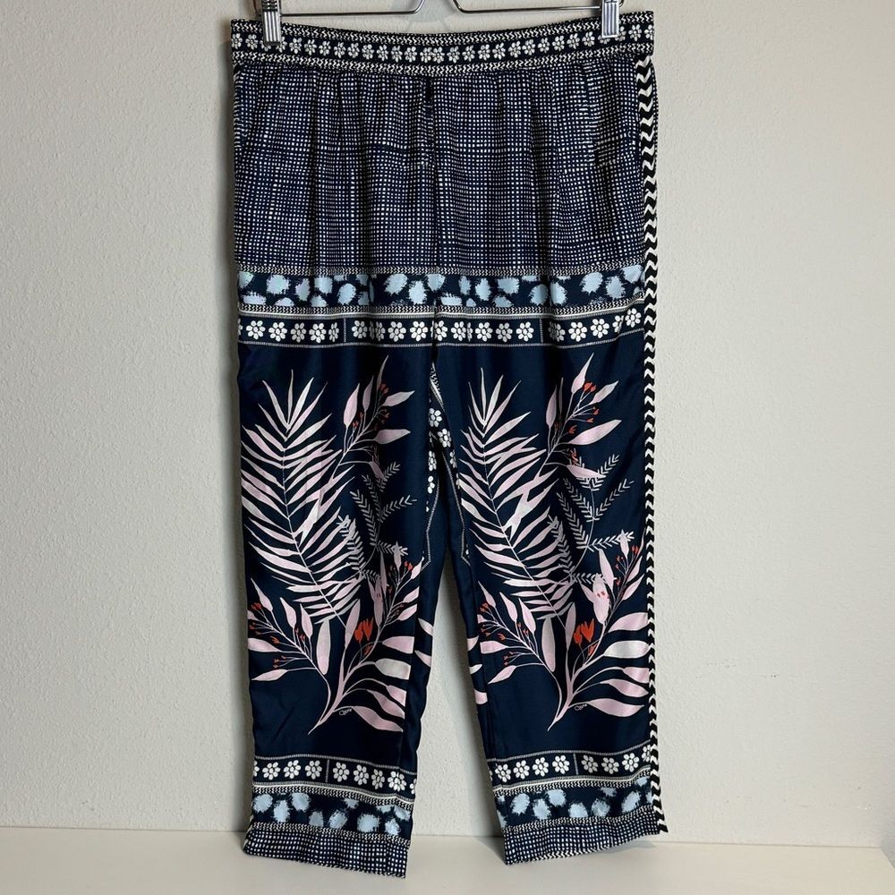 Diane von Furstenberg Silk Navy Printed Pants 8